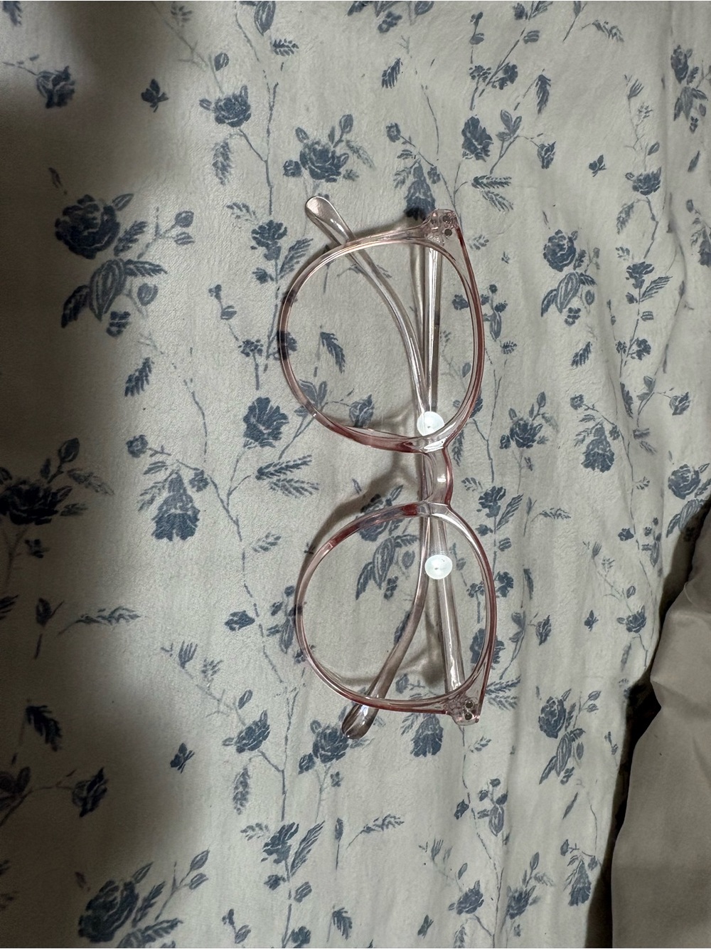 Clear Pink Round Bluelight Eyeglasses